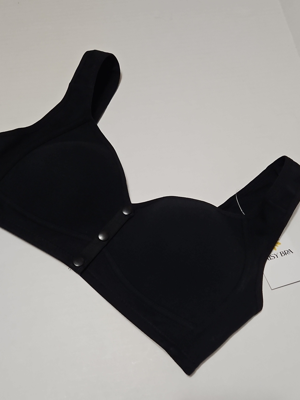Daisy Black Seamless Front-Snap Bra Size L